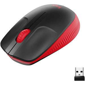 logitech wireless mouse full size m190 - red (910-005908)