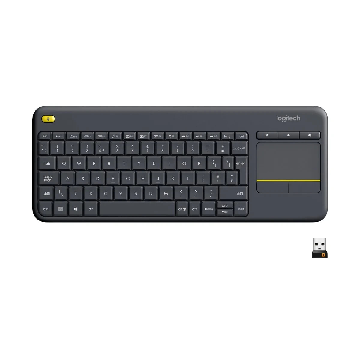 Logitech K400 Plus Wireless Keyboard with Touchpad - Black-920-007145