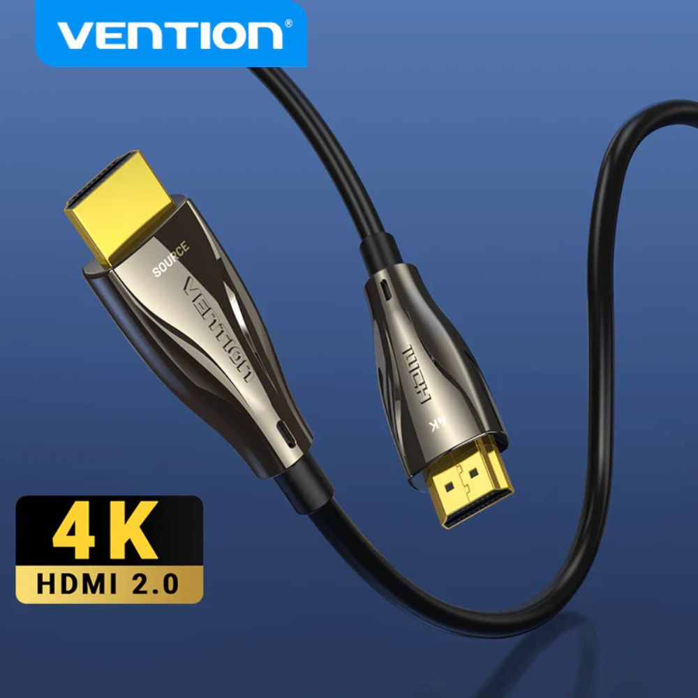 Vention Fiber Optical 4K  Engineering Male to Male Cable 50M Black-VEN ALABX