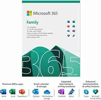 Microsoft Office 365 Family – 1 Year Media less (ESD) upt to 5 Users – 6GQ-00087