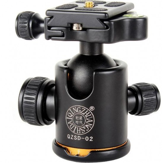 QZSD Q02 Camera Tripod Head with Swivel Ball & Quick Release