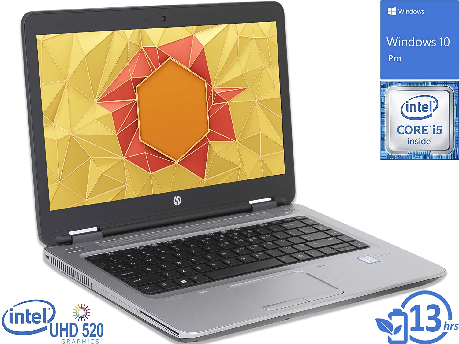 hp probook 640 g2 laptop, 14 inch fhd display, intel core i5-6300u upto 3.0ghz, 8gb ram, 128gb nvme ssd, dvdrw, displayport, thunderbolt, wi-fi, bluet