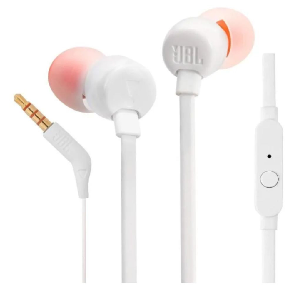 JBL Tune 110 Earphones White- JBLT110WHT
