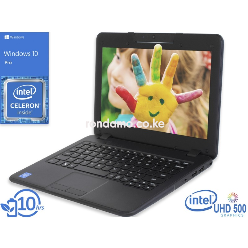 lenovo 100e , 11.6" hd display, intel celeron n3350 upto 2.4ghz, 4gb ram, 128gb ssd, windows 10
