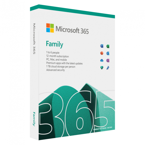 Microsoft 365 Family, 1 Year, Medialess – 6GQ-01560