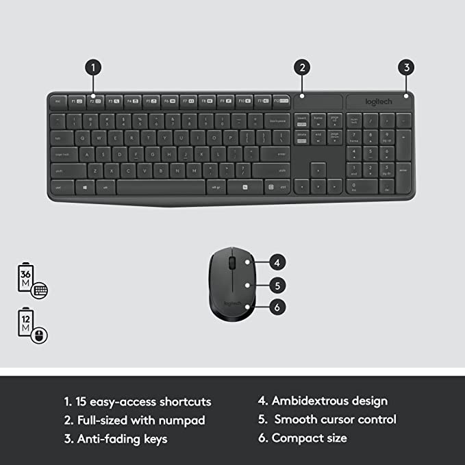 Logitech Wireless Keyboard $ Mouse MK235 (920-007931)