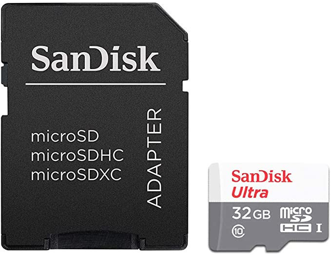 SanDisk Ultra 32GB microSDHC UHS-I Card with Adapter 100MB/s - SDSQUNR-032G-GN3MA