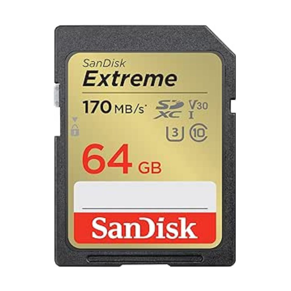 SanDisk Extreme SDXC UHS-I Card-C10, U3, V30- 64GB - SDSDXV2-064G-GNCIN