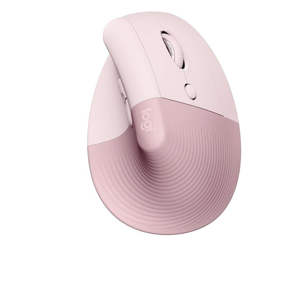 Logitech Lift Vertical Ergonomic Wireless and Bluetooth Mouse - Rose - 910-006478