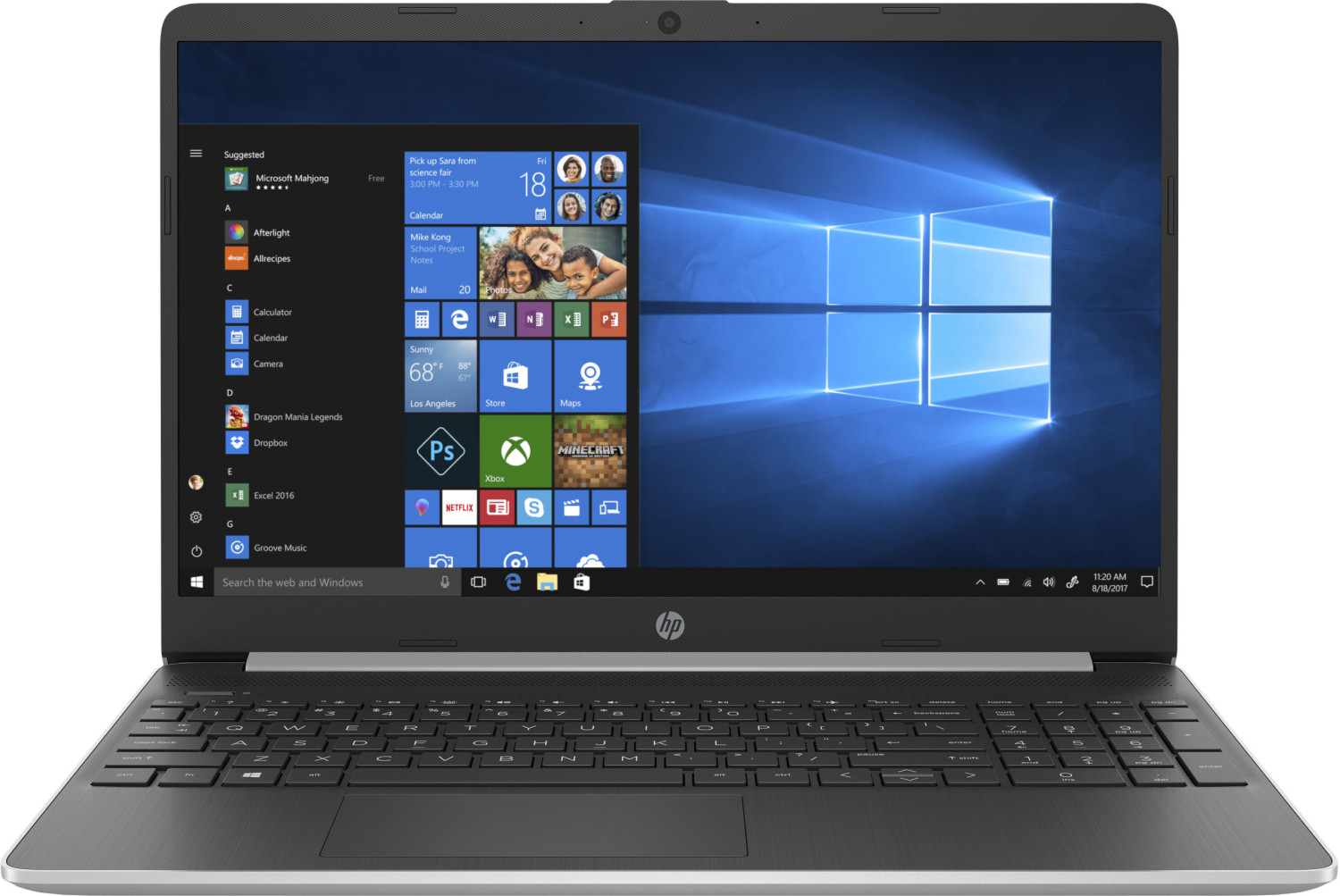 HP 15 DY2056MS, Intel Core i5 1135G7, 12GB DDR4 2666, 256GB PCIe NVMe M.2 SSD, Windows 10 Home 64, 15.6" FHD Touch Screen, No ODD, Webcam, Wireless, Dual Speakers, Natural Silver, 1 Year Warranty from