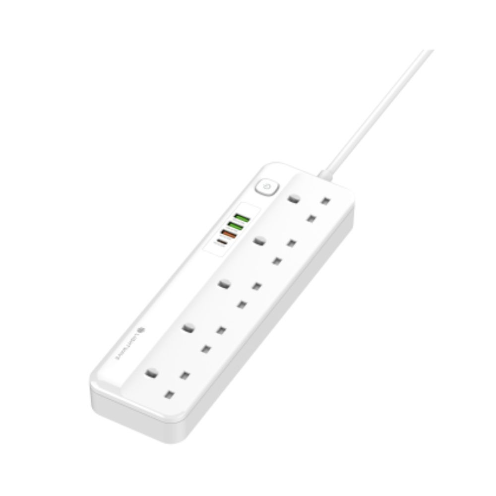 Lightwave 5-Way Extension Socket 2 Metres 4 USB-LW EXT 54U