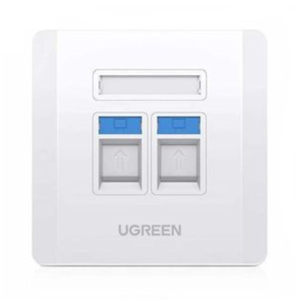 UGREEN Dual-Port Wall Plate White NW144