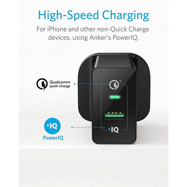 anker 18w 3amp usb wall charger (quick charge 2.0 compatible)